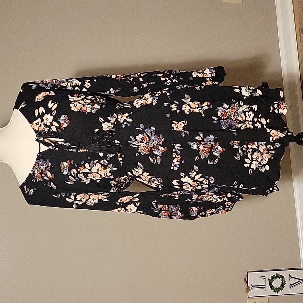 American Rag Black‎ Floral Dress Womens Medium